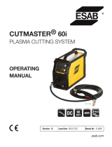ESAB Cutmaster 60I PLASMA CUTTING SYSTEM Manual de utilizare