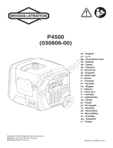 Simplicity PORTABLE GENERATOR, INVERTER BRIGGS & STRATTON P4500 MODEL 030806-00 Manual de utilizare
