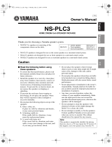 Yamaha NS-PLC3 Manualul proprietarului