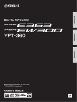 Yamaha PSR-E363 Manual de utilizare