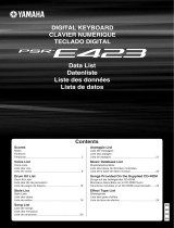 Yamaha PSR-E423 Fișa cu date