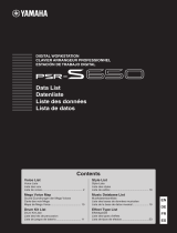 Yamaha PSR-S650 Fișa cu date