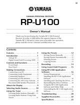 Yamaha RP-U100 Manualul proprietarului