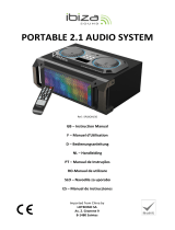 Ibiza DRAAGBAAR 2.1 AUDIO SYSTEEM MET BLUETOOTH, USB, SD & FM TUNER (SPLBOX150) Manualul proprietarului
