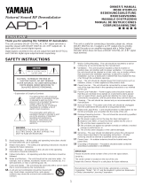 Yamaha APD-1 Manualul proprietarului