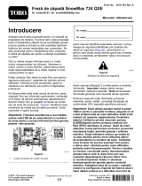 Toro SnowMax 724 QXE Snowthrower Manual de utilizare