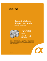 Sony DSLR-A700P Quick Start Guide and Installation