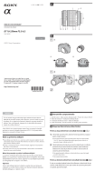 Sony SAL18250 Instrucțiuni de utilizare