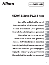 Nikon NIKKOR Z 58mm f/0.95 S Noct Manual de utilizare