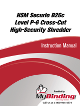 MyBinding HSM Securio B26c Level P-6 Cross-Cut High-Security Shredder Manual de utilizare