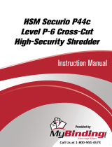 MyBinding HSM Securio P44c Level P-6 Cross-Cut High-Security Shredder Manual de utilizare