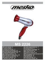 Mesko MS 2226 Red Hair Dryer Manual de utilizare