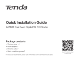 Tenda AX1800 Dual Band Gigabit Wi-Fi 6 Router Ghid de instalare