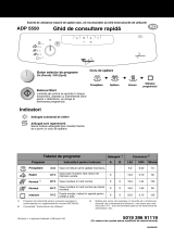 Whirlpool ADP 5550 WH Program Chart