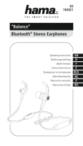 Hama 184021 Balance Bluetooth Stereo Earphones Manualul proprietarului