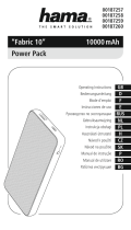 Hama 00187257 Fabric 10 10000mAh Power Pack Manualul proprietarului