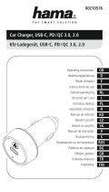 Hama 00210576 Car Charger, USB-C, PD/ QC 3.0, 2.0 Manualul proprietarului