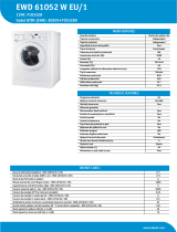 Indesit EWD 61052 W EU/1 Product data sheet