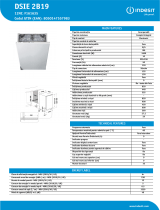 Indesit DSIE 2B19 Product data sheet