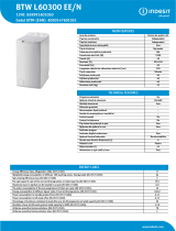 Indesit BTW L60300 EE/N NEL Data Sheet