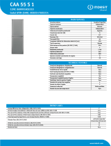 Indesit CAA 55 S 1 NEL Data Sheet