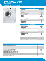 Indesit BWA 71052X W EU Product data sheet