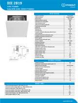 Indesit DIE 2B19 Product data sheet