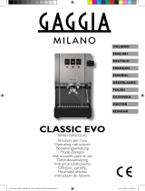 Gaggia SIN035UR Classic EVO Semi Automatic Espresso Machine Manual de utilizare