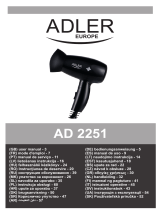 Adler AD 2251 Hair Dryer 1400 W Manual de utilizare