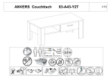 LINEA NATURA Table basse 1 tiroir ANVERS imitation chêne vieilli/ béton Instrucțiuni de utilizare