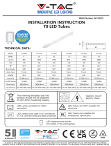 V TAC V-TAC 80133970 T8 LED Tubes Manual de utilizare