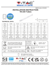 V TAC V-TAC VT-122 T8 LED Tube Light Manual de utilizare