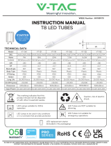 V TAC V-TAC T8 LED Tubes Manual de utilizare